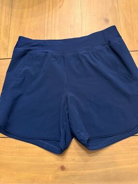 Lands' End Deep Navy Athletic Pull-On Shorts with Pockets